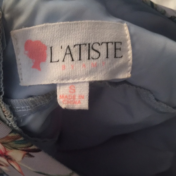 Beautiful light blue Floral Dress worn once - Picture 5 of 7